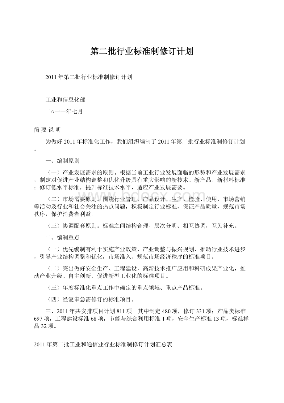 第二批行业标准制修订计划.docx