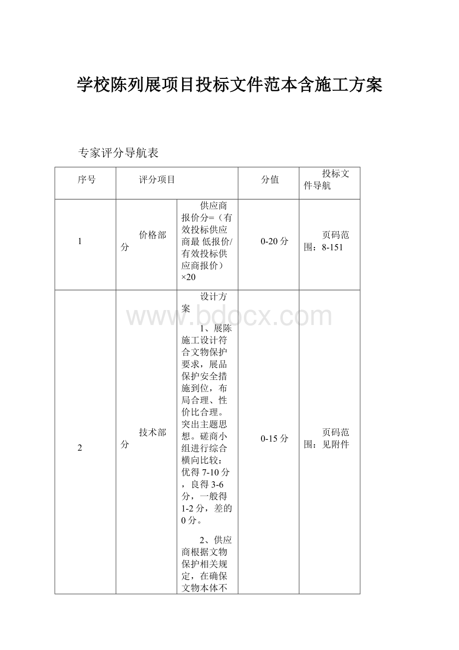 学校陈列展项目投标文件范本含施工方案.docx_第1页