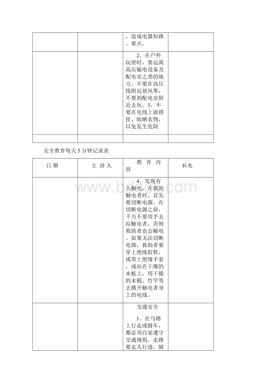 安全教育每天分钟记录表完整.docx_第3页