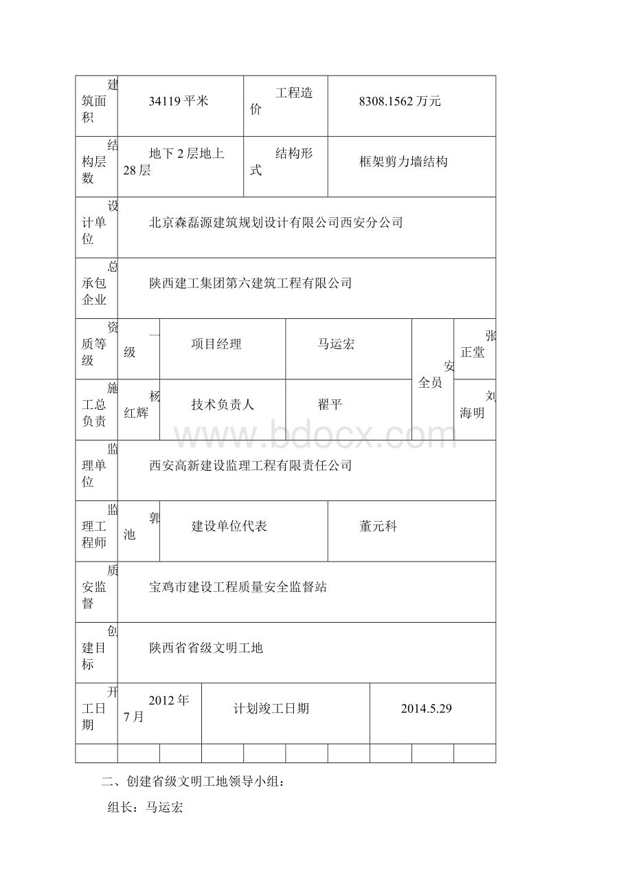 虢镇茗苑21#楼及地下车库创建文明工地计划书.docx_第2页