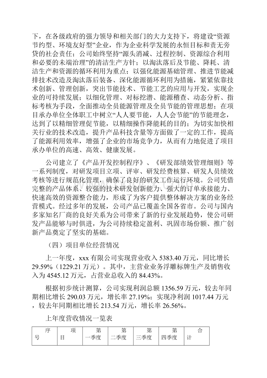 浮雕标牌项目立项申请报告投资方案分析Word格式文档下载.docx_第2页