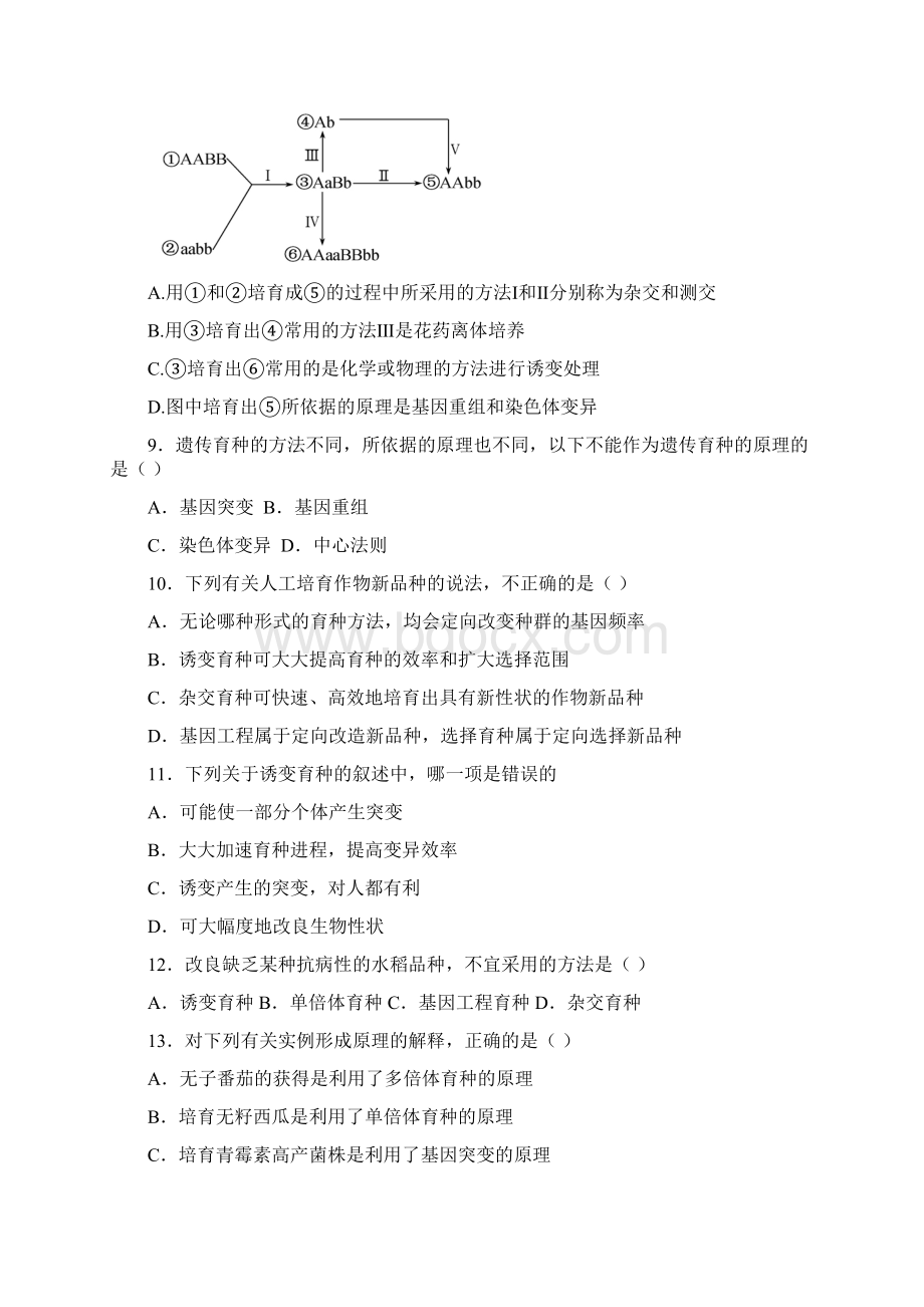 最新人教版生物必修二第六章检测题.docx_第3页