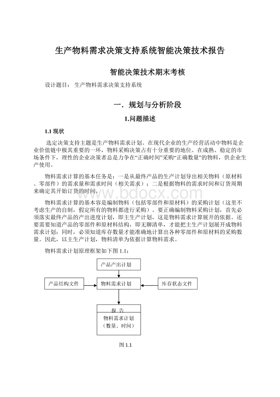 生产物料需求决策支持系统智能决策技术报告.docx_第1页