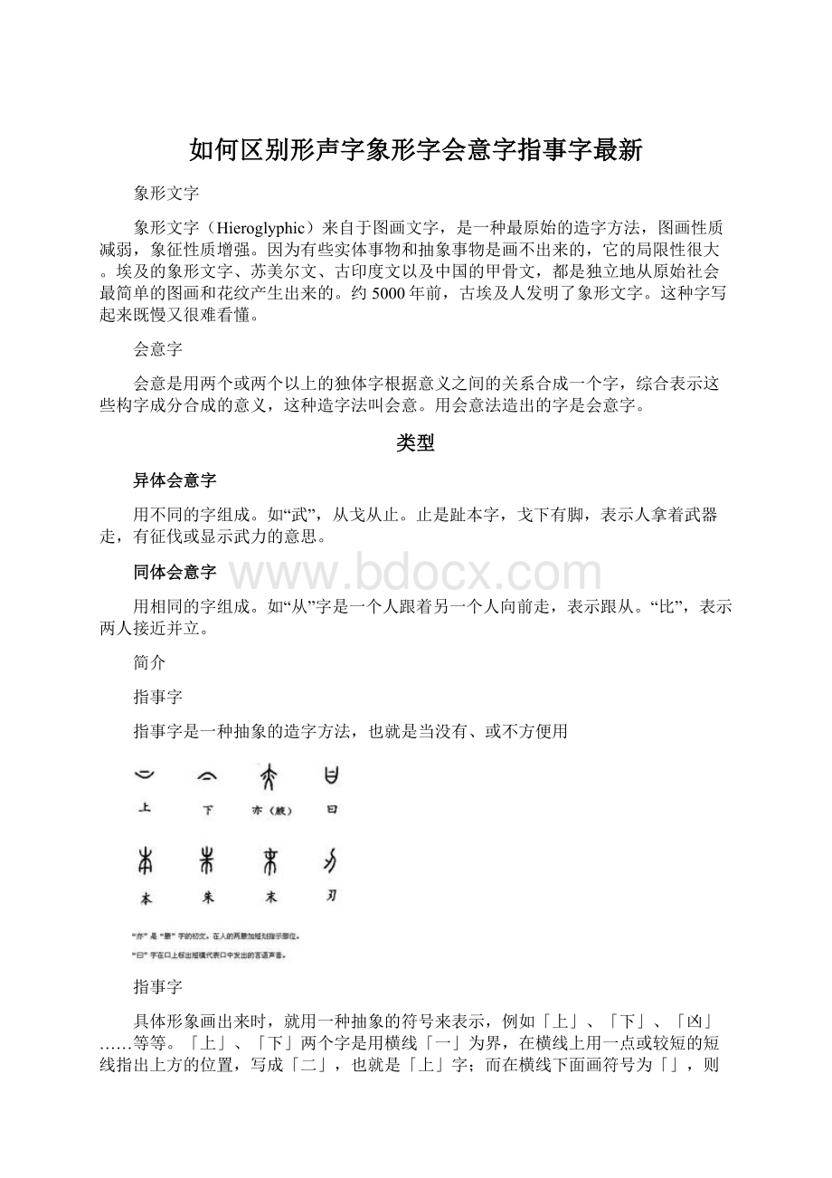 如何区别形声字象形字会意字指事字最新.docx