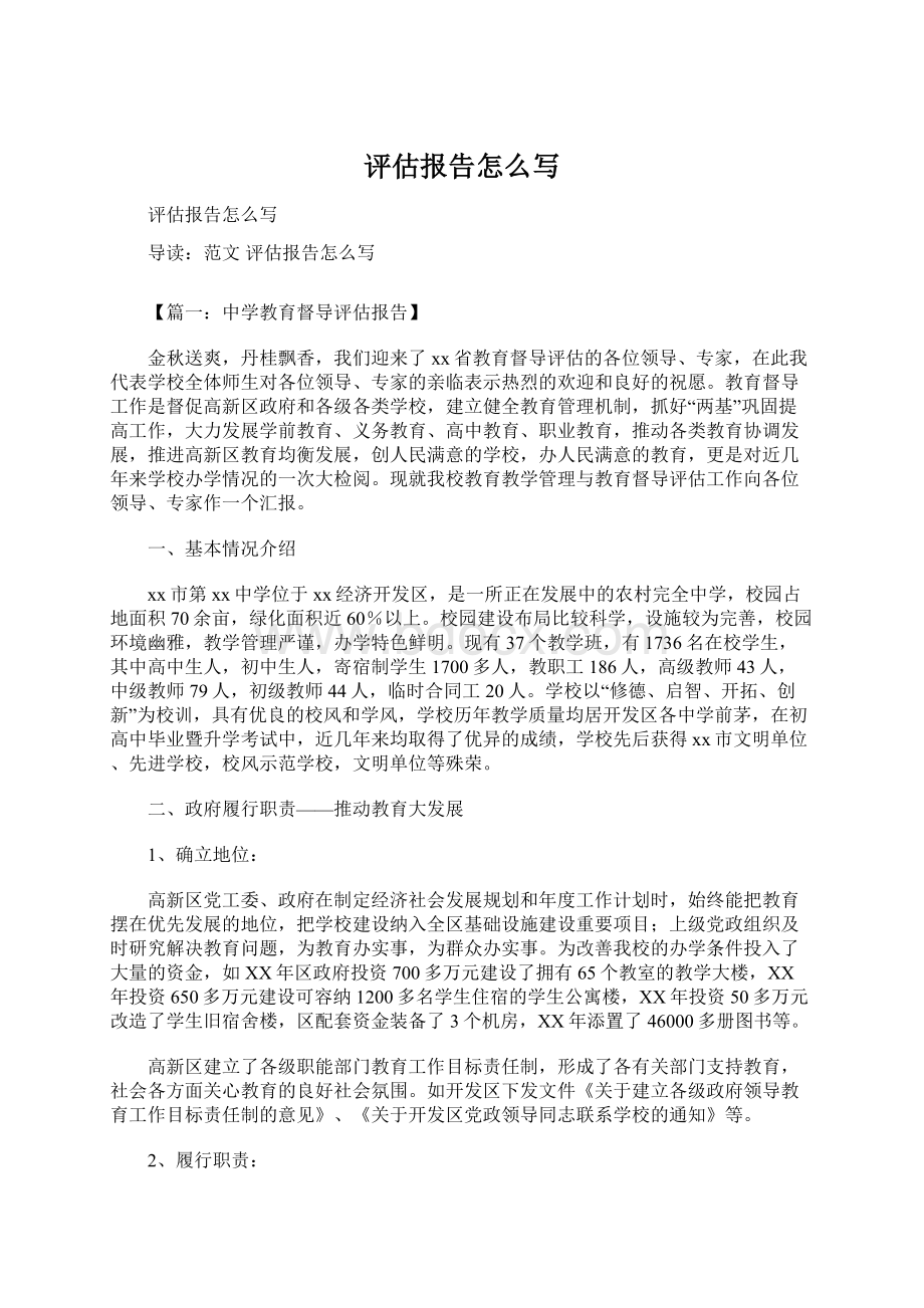 评估报告怎么写文档格式.docx_第1页