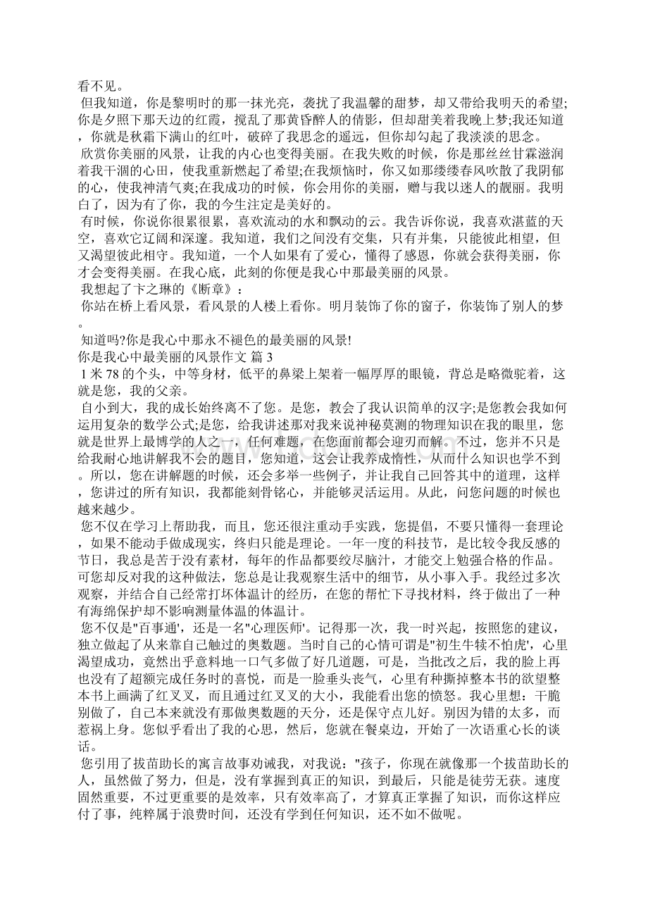 你是我心中最美丽的风景作文600字记叙文七篇Word文档格式.docx_第2页