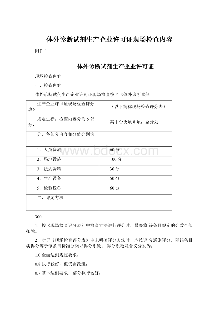 体外诊断试剂生产企业许可证现场检查内容.docx_第1页