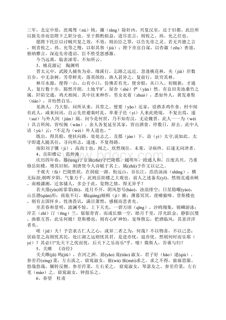 湖北高考语文古诗文背诵篇目汇编.docx_第2页