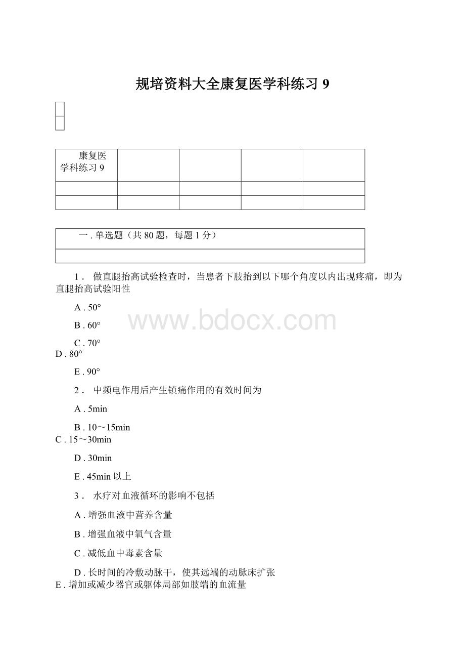 规培资料大全康复医学科练习9.docx_第1页