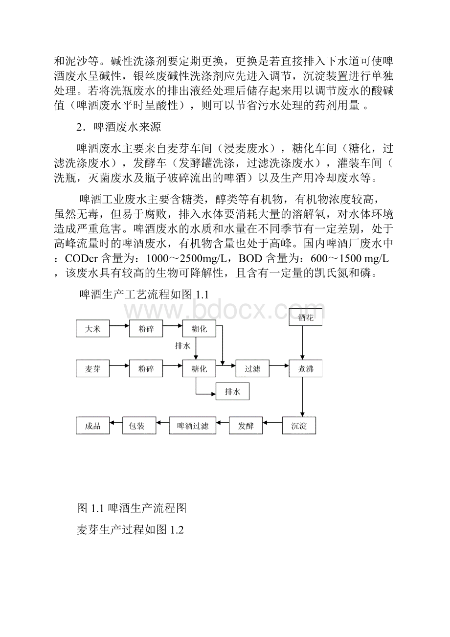 3000m3d啤酒生产废水处理工程设计设计说明书Word格式.docx_第2页