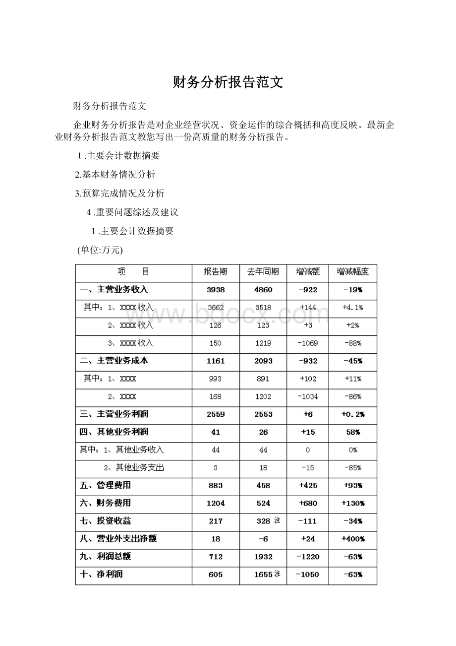 财务分析报告范文.docx_第1页