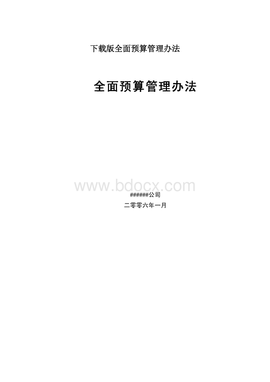 下载版全面预算管理办法.docx_第1页