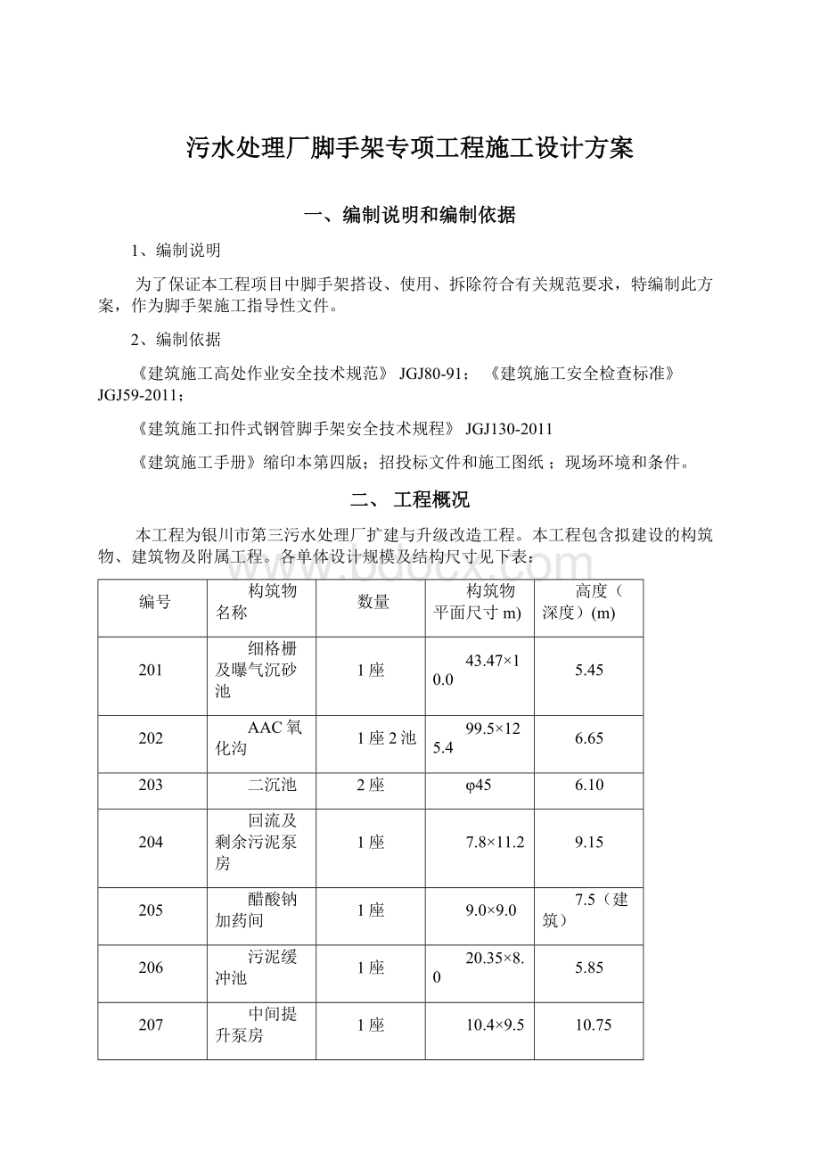 污水处理厂脚手架专项工程施工设计方案.docx