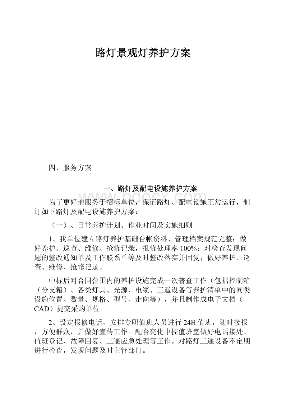 路灯景观灯养护方案.docx_第1页