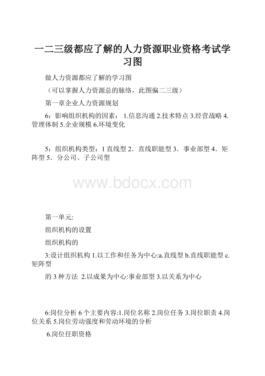 一二三级都应了解的人力资源职业资格考试学习图.docx_第1页