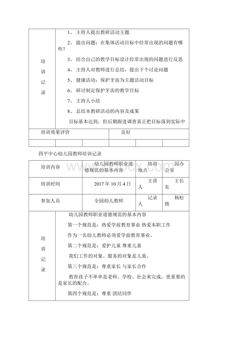 学年度幼儿教师培训记录Word文件下载.docx_第2页