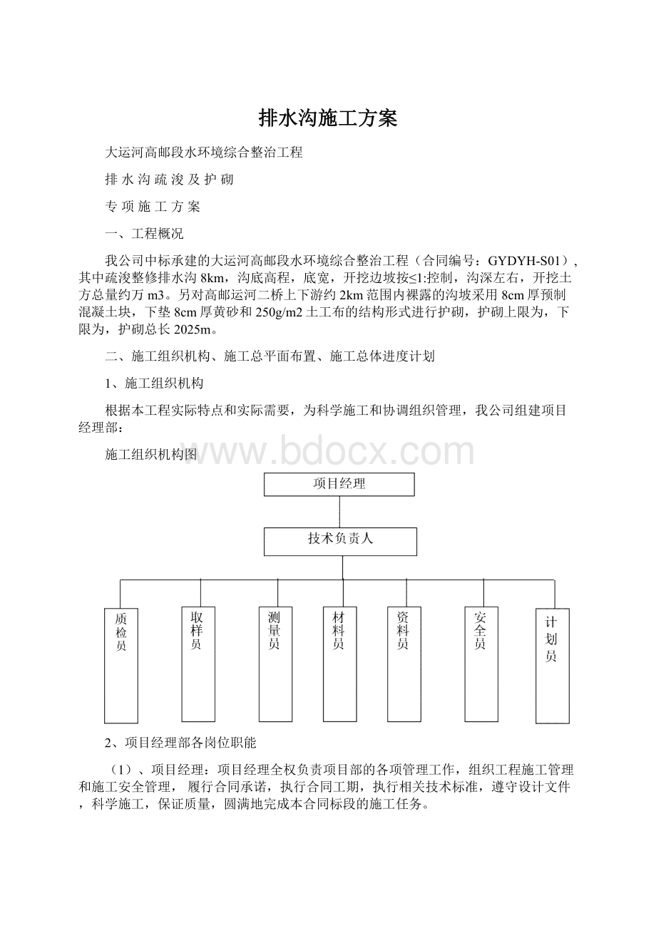 排水沟施工方案.docx_第1页