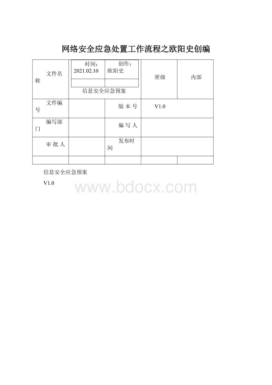 网络安全应急处置工作流程之欧阳史创编.docx