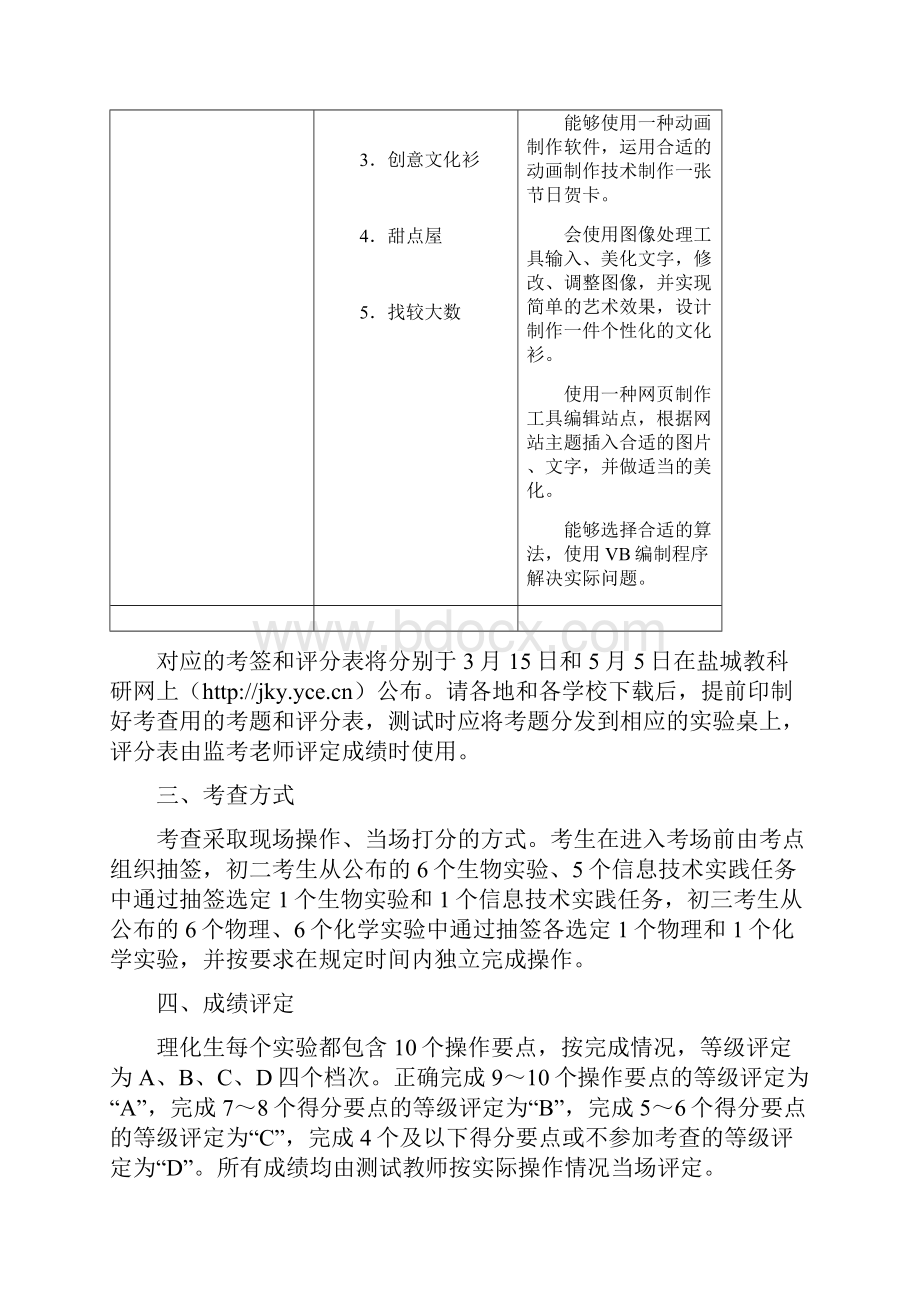 盐城市初中学生理化生实验操作和信息技术考查方案.docx_第3页