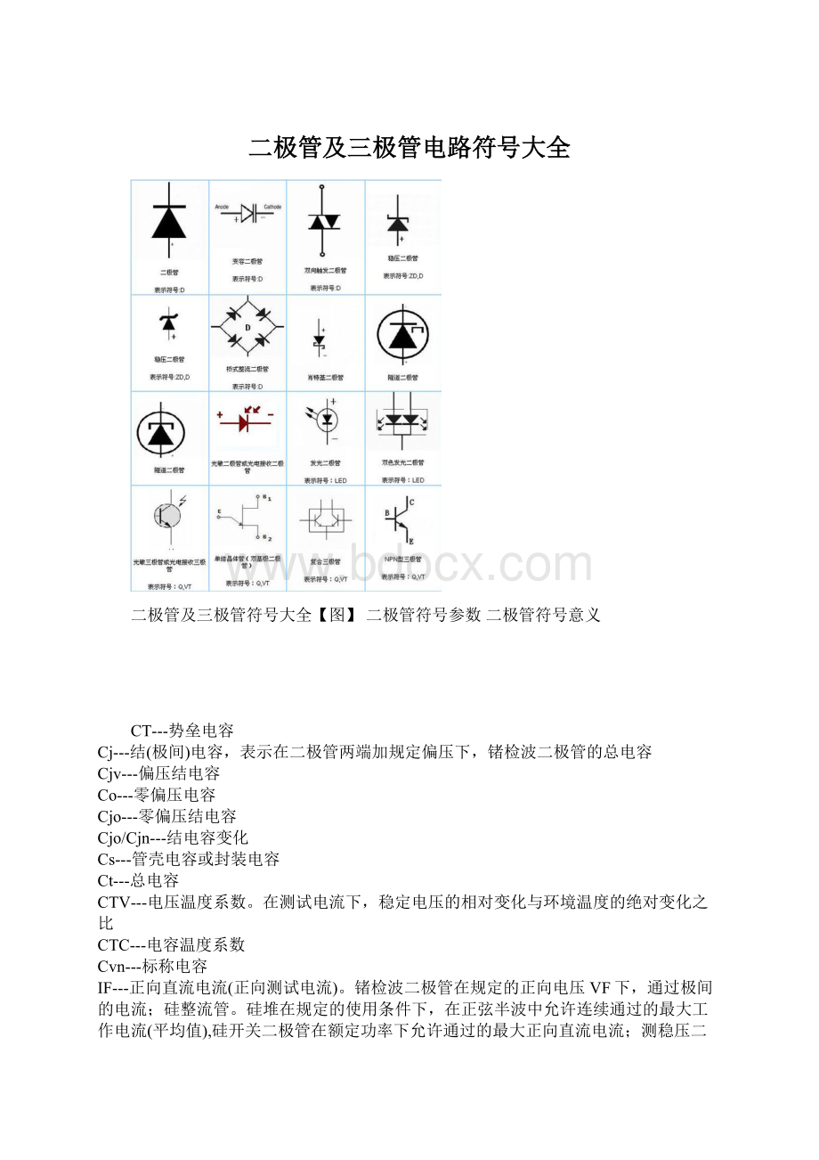 二极管及三极管电路符号大全.docx_第1页