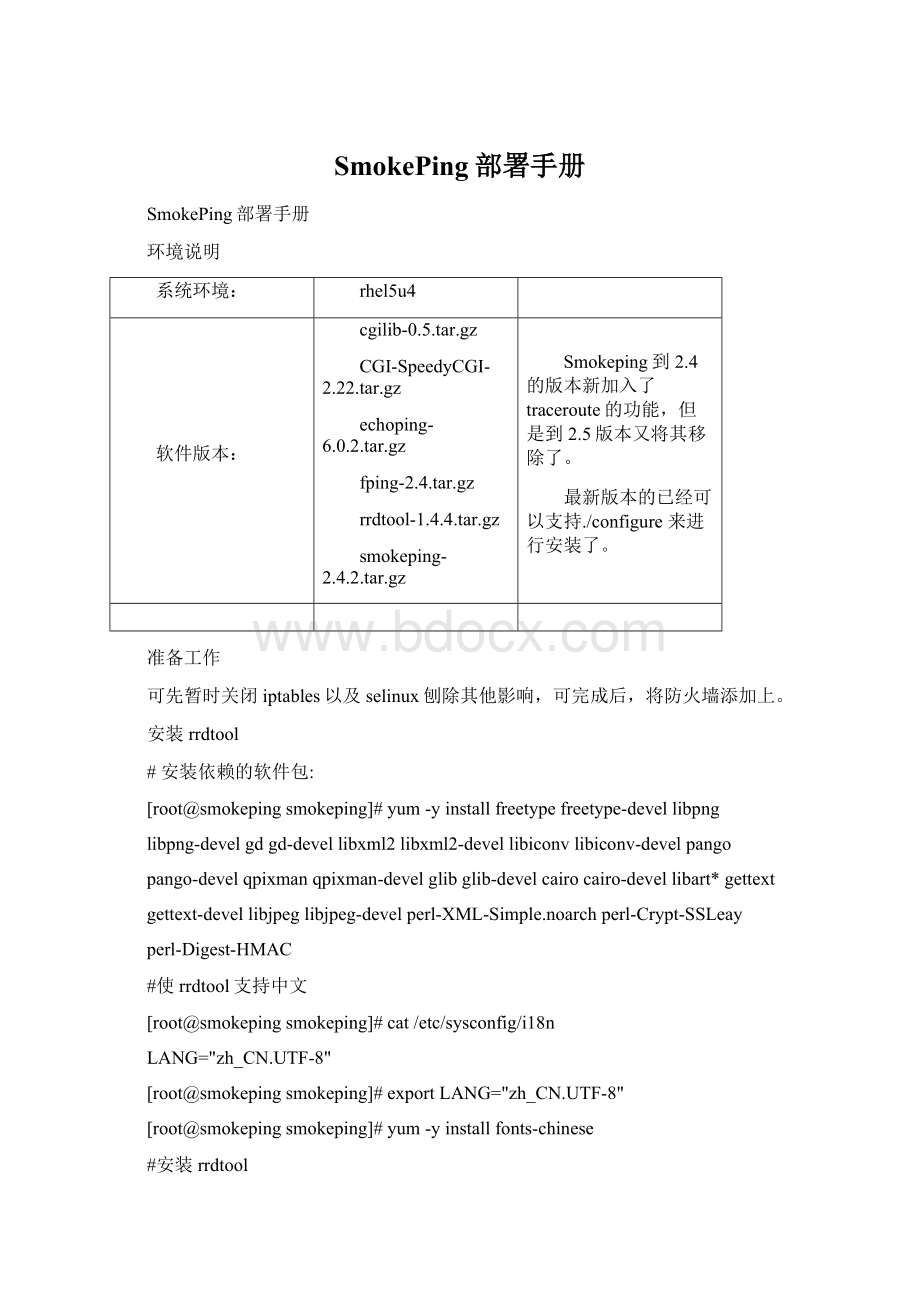 SmokePing部署手册Word文档下载推荐.docx