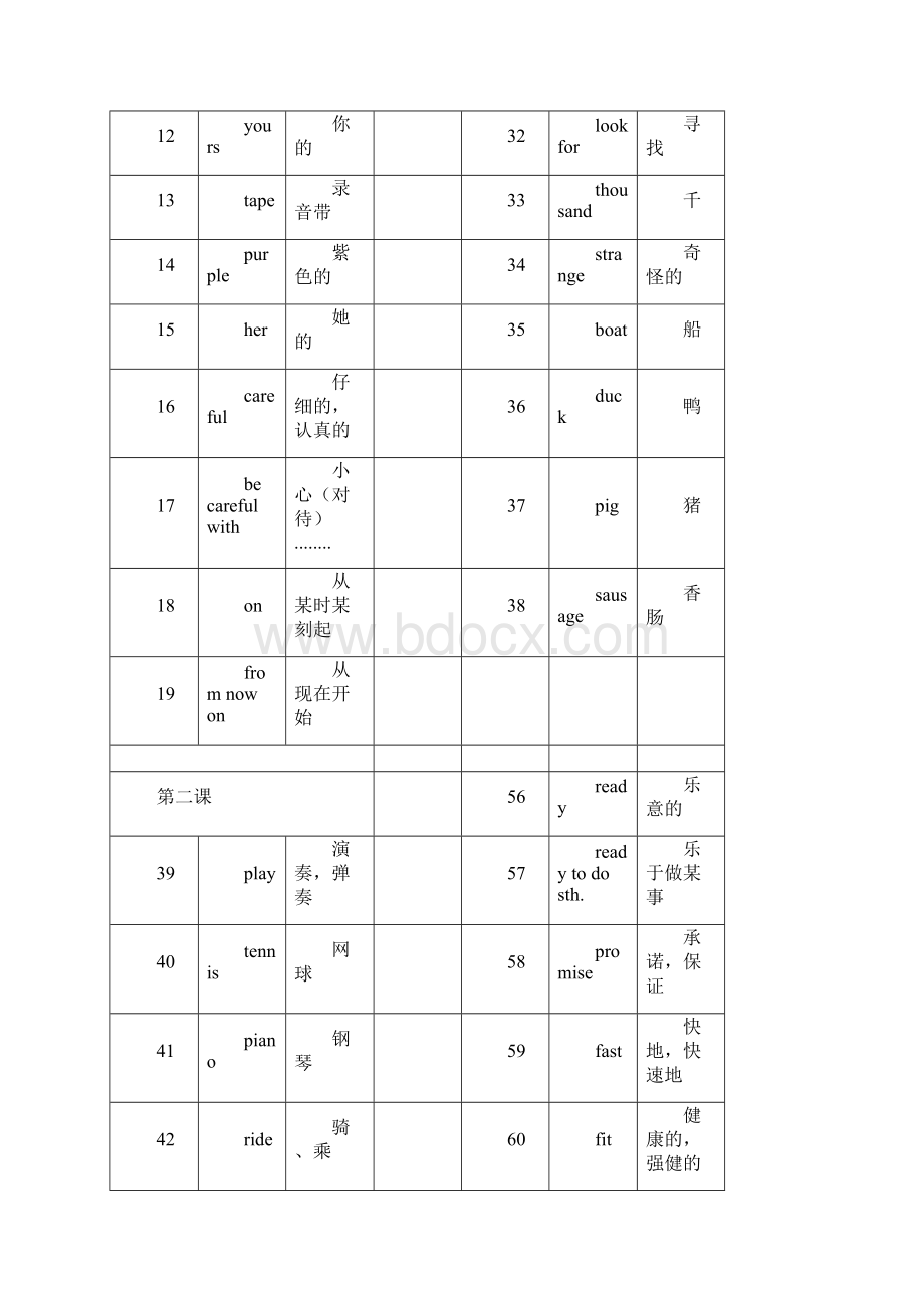 外研版七年级下册英语单词新Word文档格式.docx_第2页