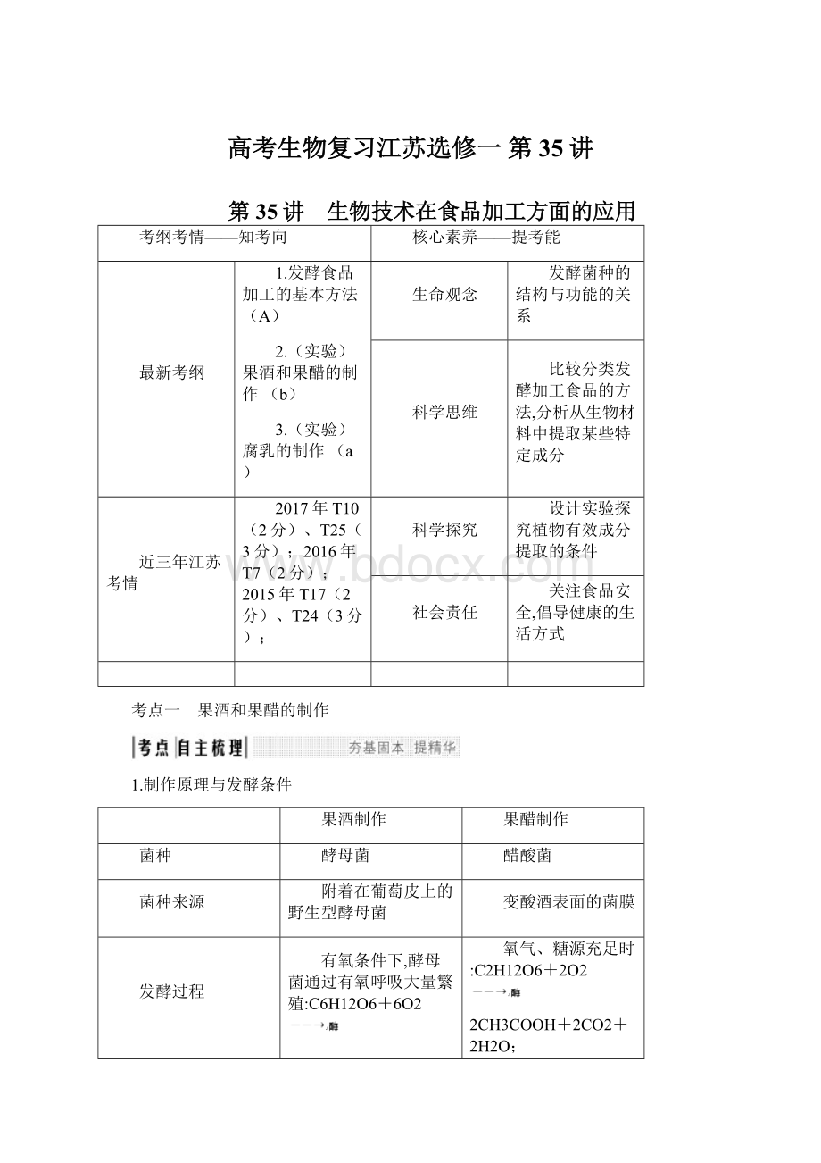 高考生物复习江苏选修一 第35讲.docx_第1页