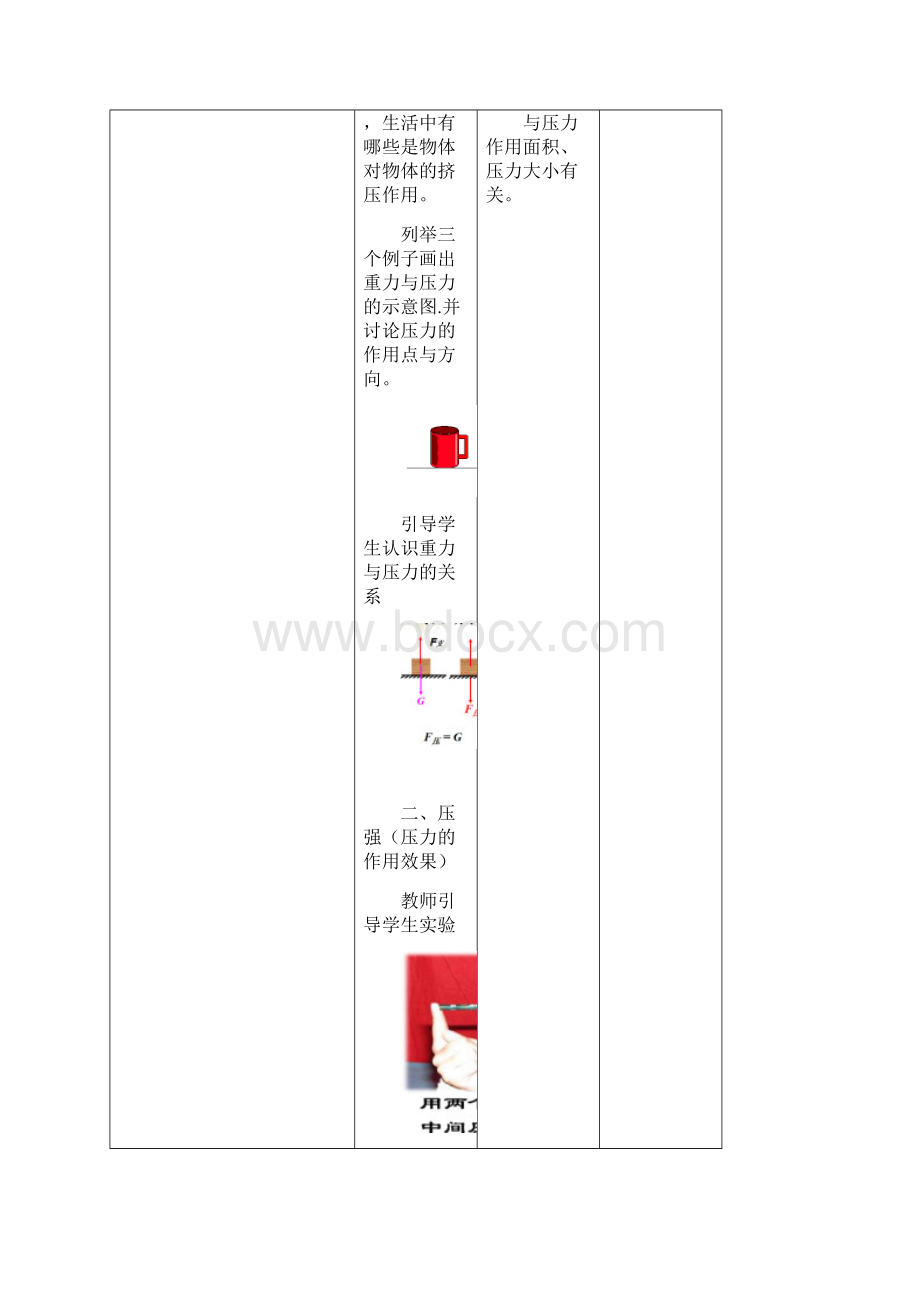 初中物理人教版八年级物理下册第九章第1节压强教学设计学情分析教材分析课后反思.docx_第3页