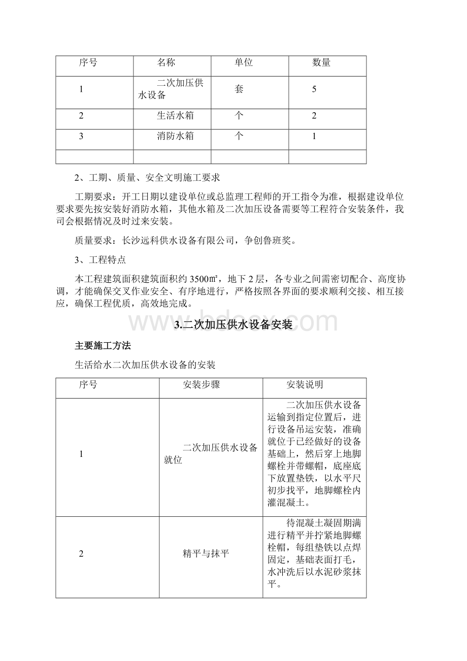 小区二次加压供水设备及水箱供水设备安装施工方案.docx_第2页