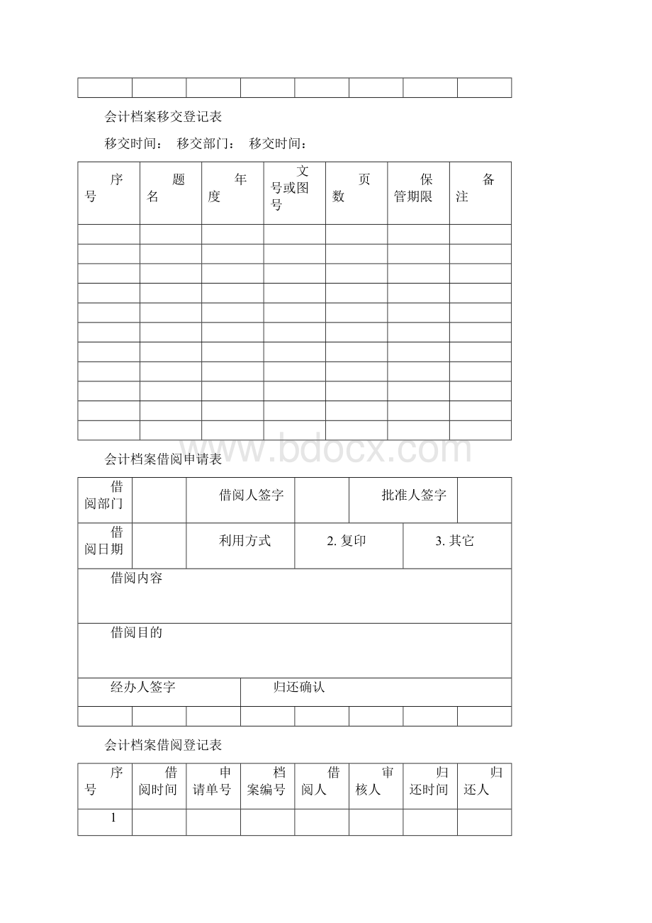 会计档案封面及各类清册表样.docx_第3页