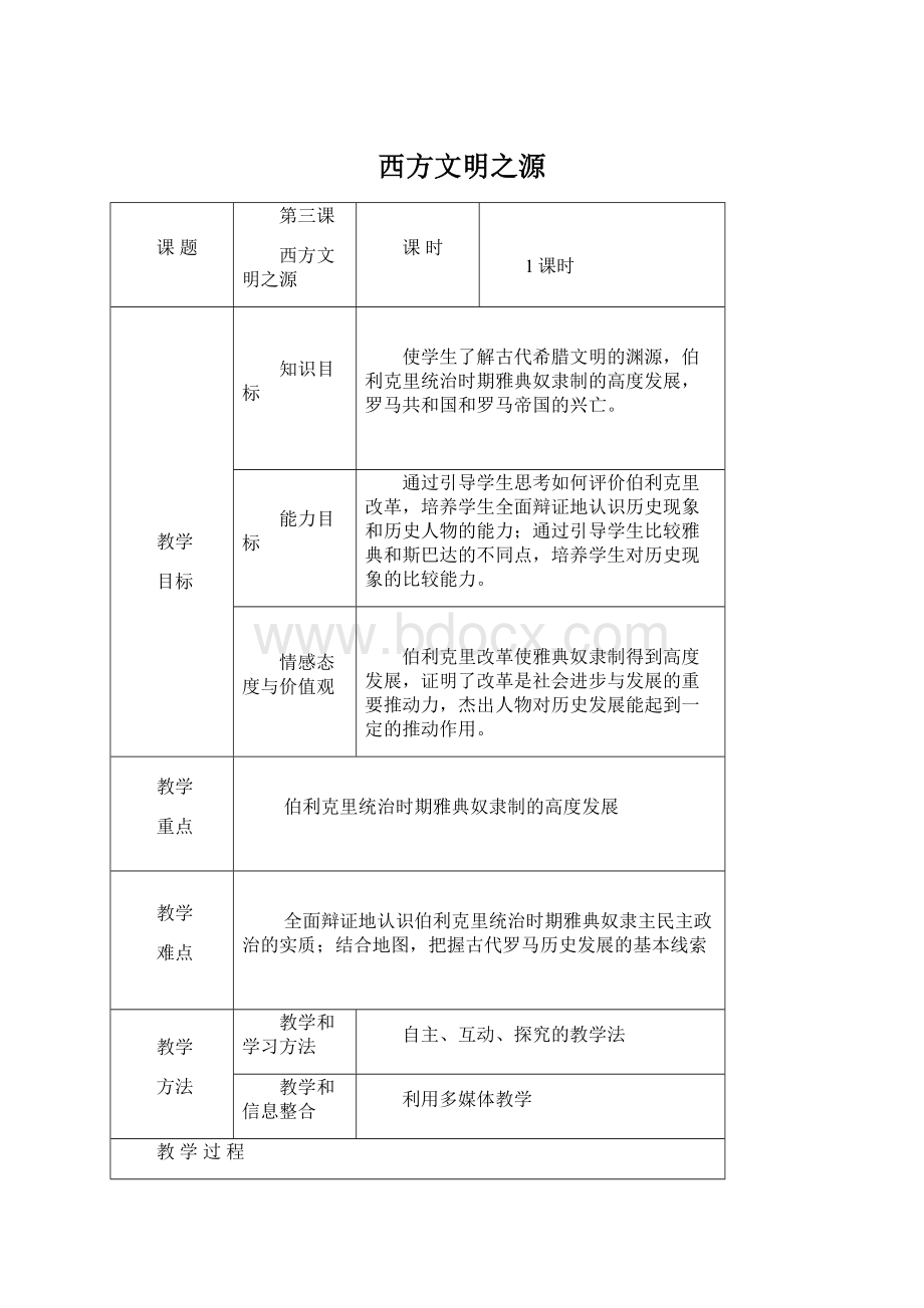 西方文明之源Word下载.docx