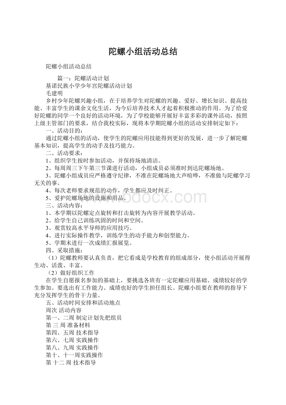 陀螺小组活动总结.docx_第1页