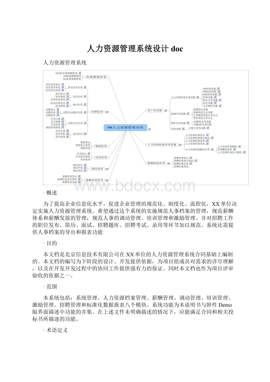 人力资源管理系统设计docWord文档格式.docx