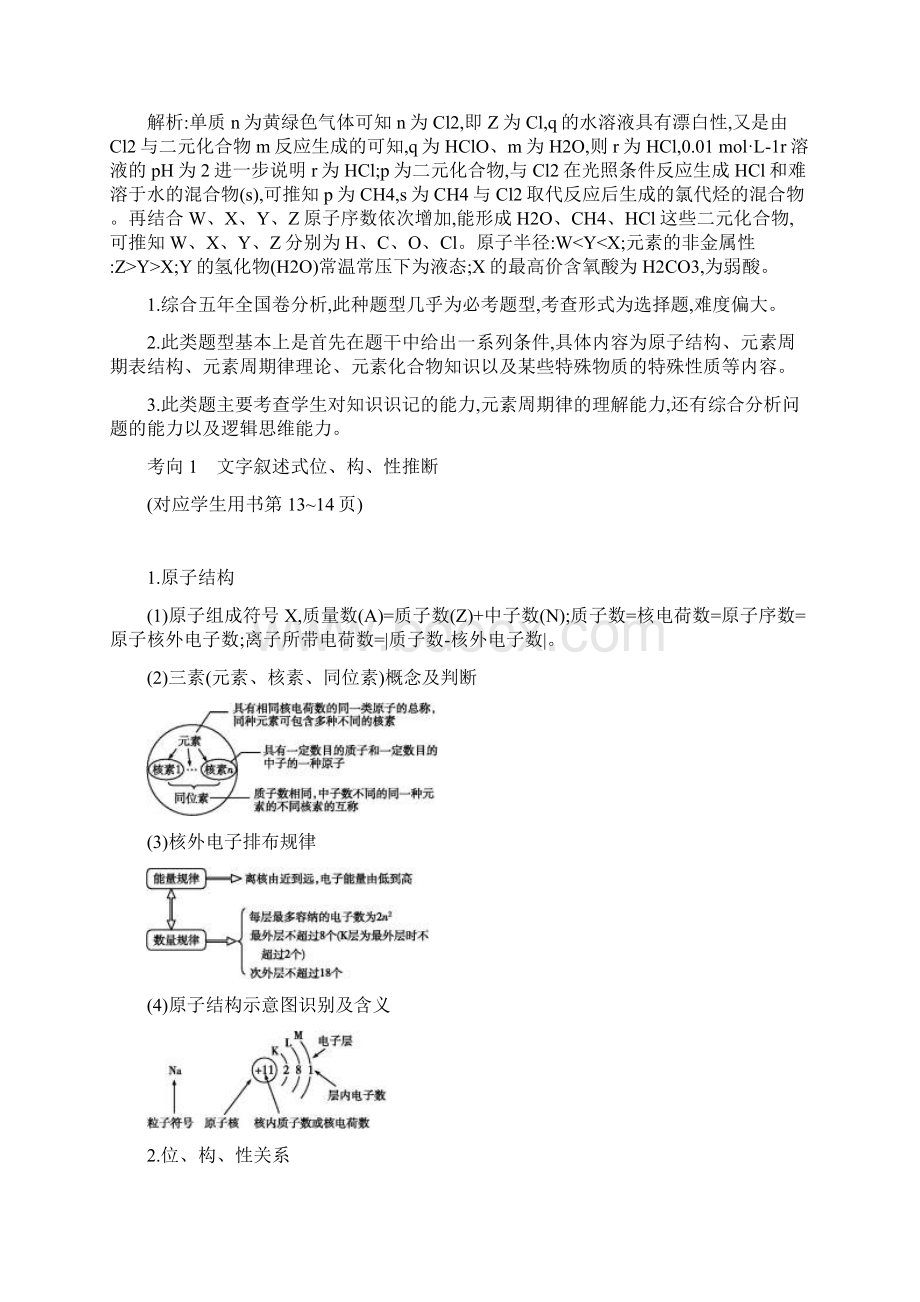 精品高考化学二轮复习第一篇题型四物质结构与元素周期律教案Word文件下载.docx_第3页