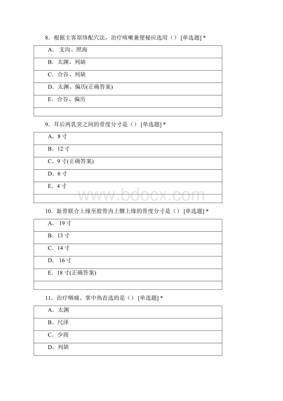 中医中西医执业医夺证特训营针灸学结营考试Word格式文档下载.docx_第3页