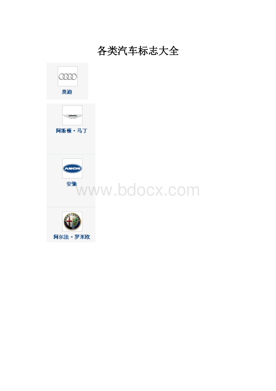 各类汽车标志大全.docx