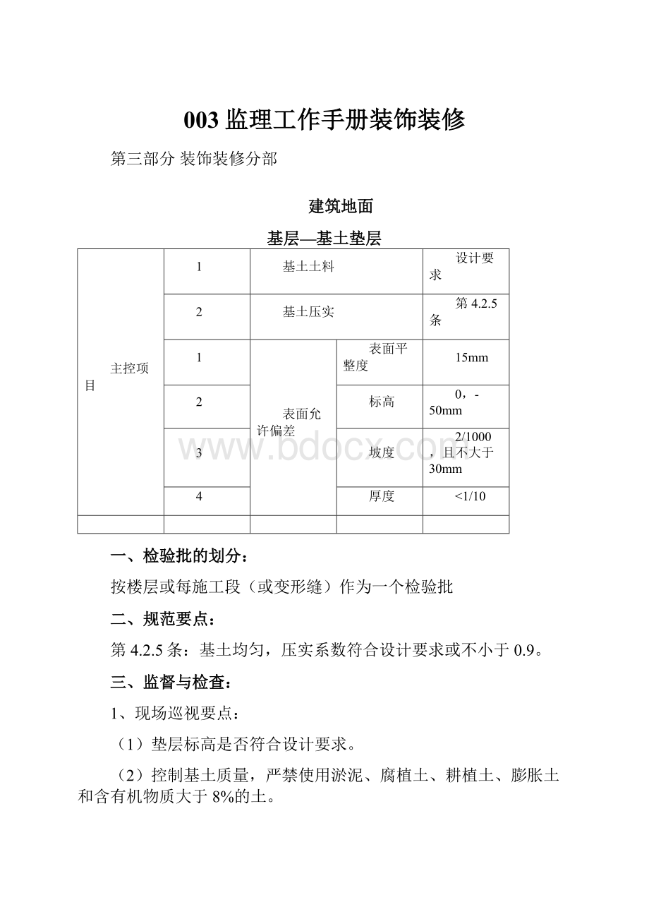 003监理工作手册装饰装修.docx_第1页