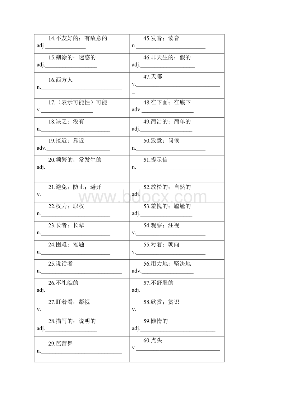 广州牛津版英语九年级上册单词与短语默写版Word文档下载推荐.docx_第2页