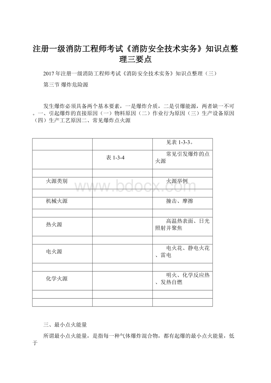 注册一级消防工程师考试《消防安全技术实务》知识点整理三要点.docx