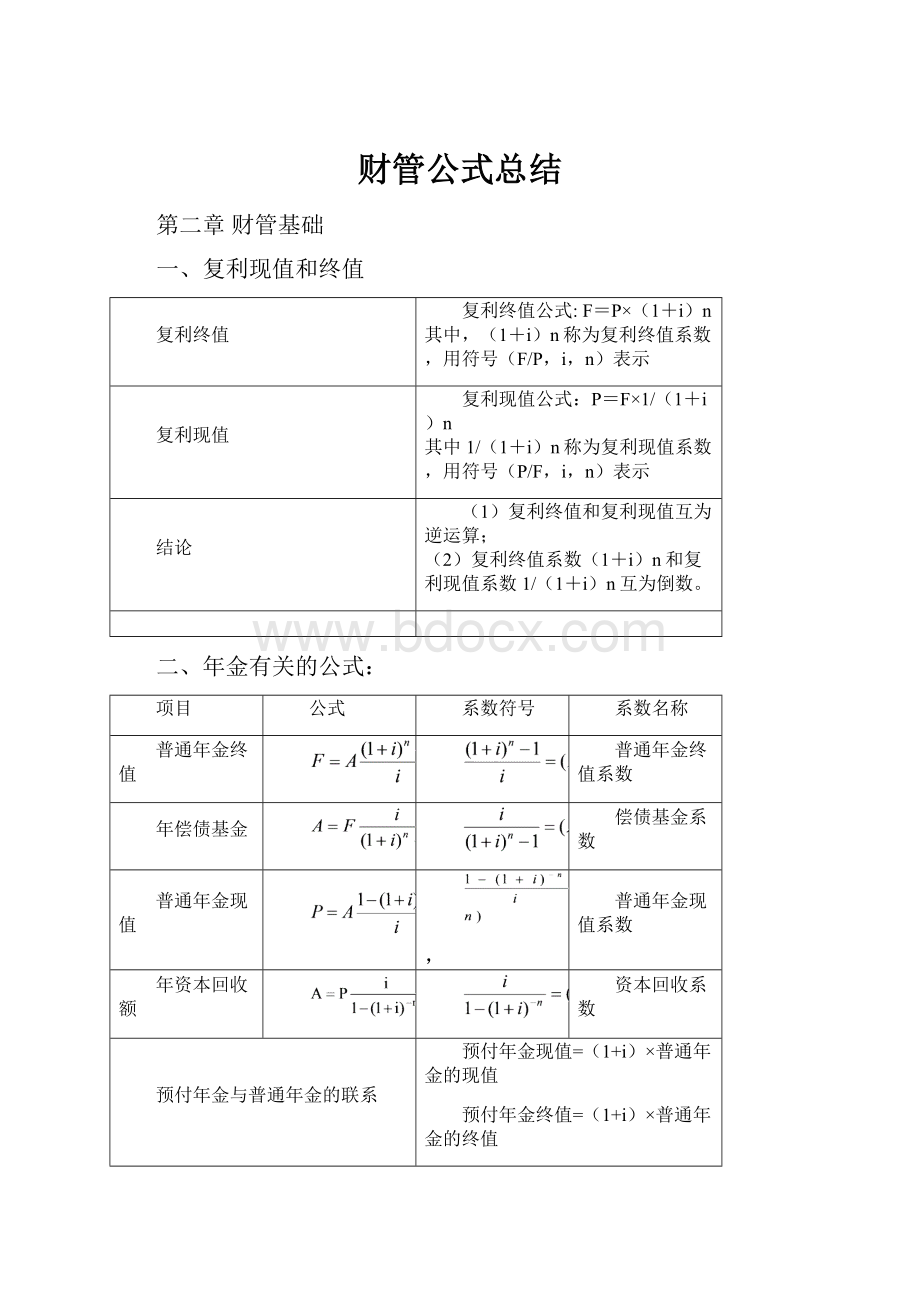 财管公式总结.docx_第1页