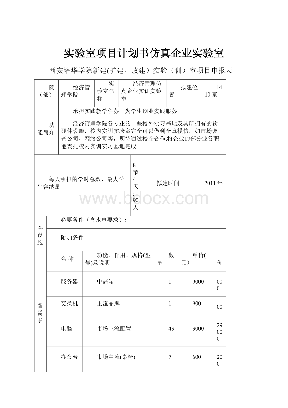 实验室项目计划书仿真企业实验室.docx_第1页