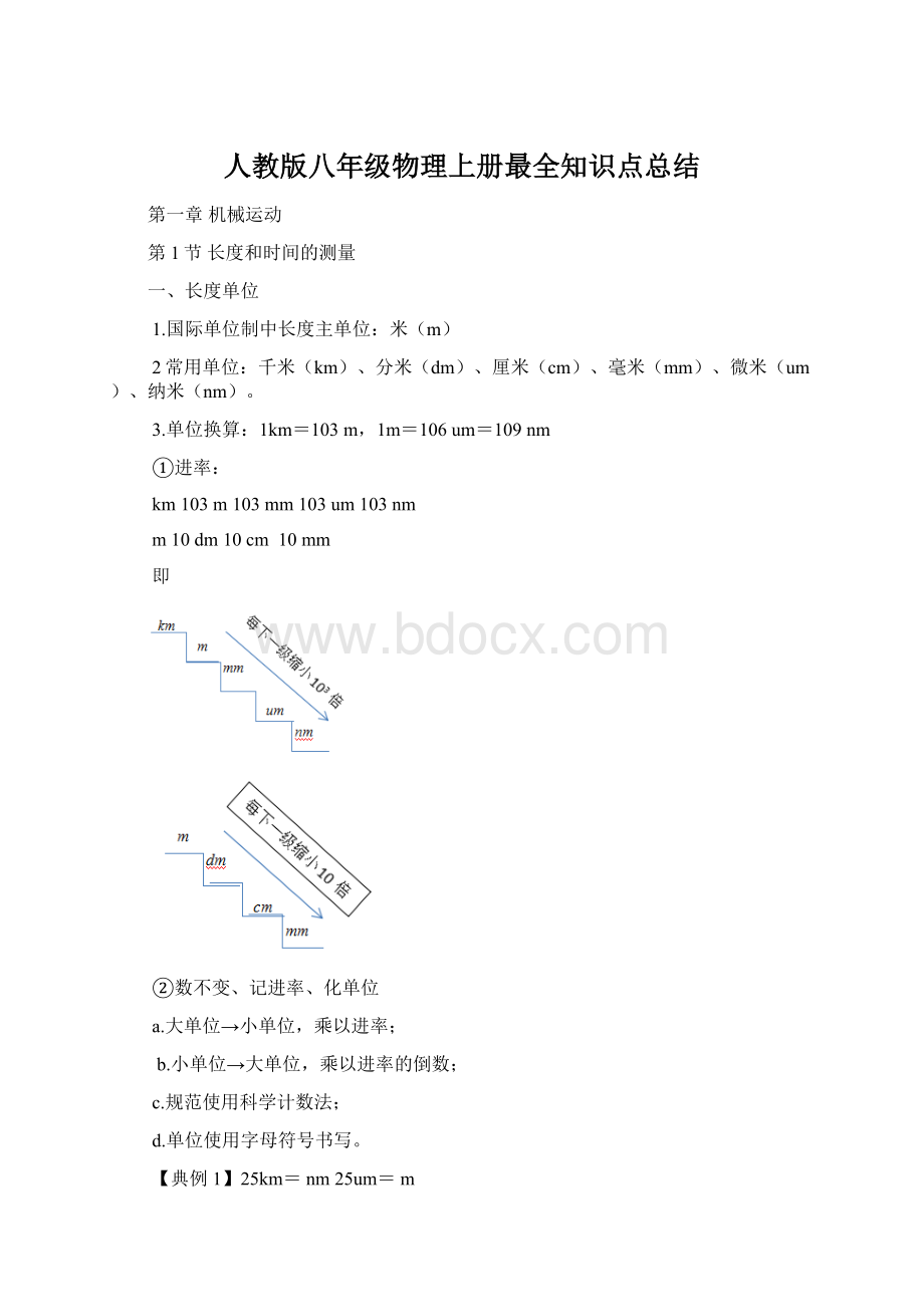 人教版八年级物理上册最全知识点总结Word格式文档下载.docx