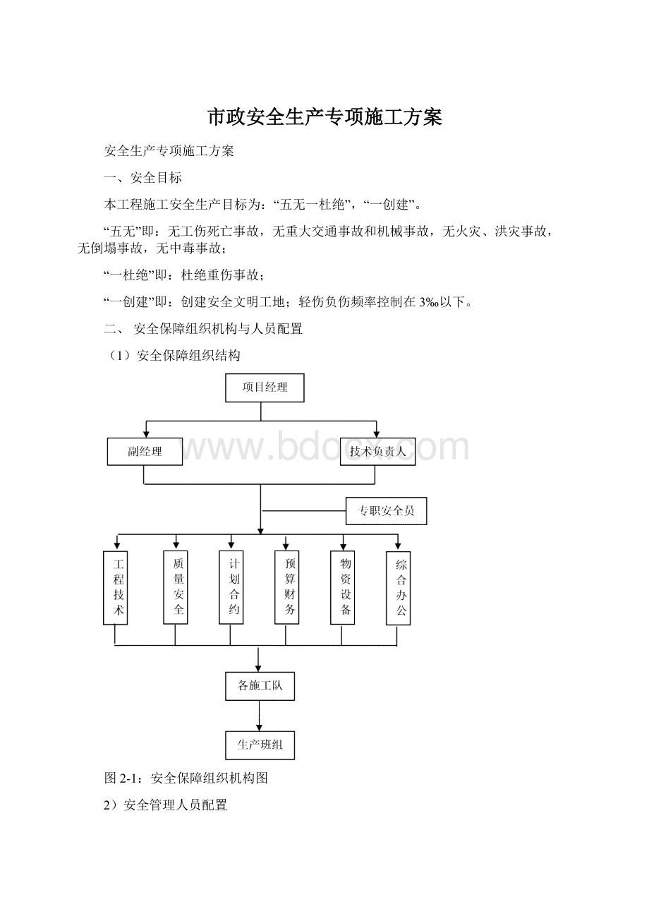 市政安全生产专项施工方案.docx_第1页