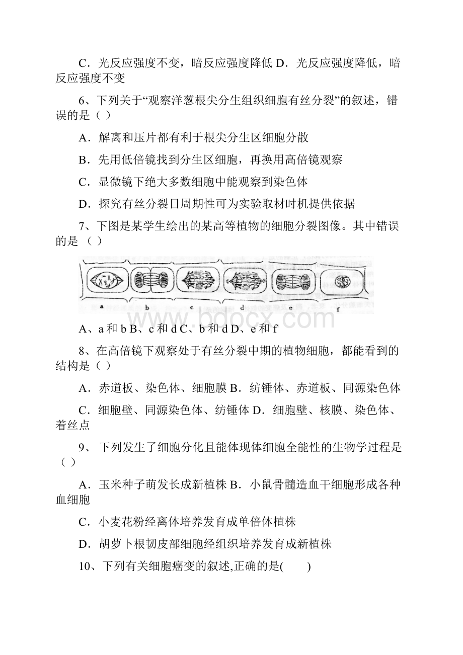 四川省雅安市学年高一生物下学期期末模拟试题Word文档下载推荐.docx_第3页