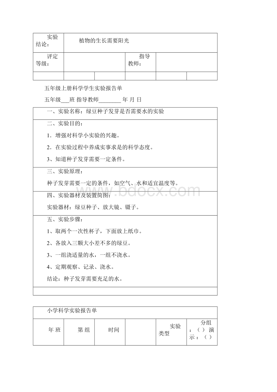 教科版五年级上册科学实验报告单.docx_第3页