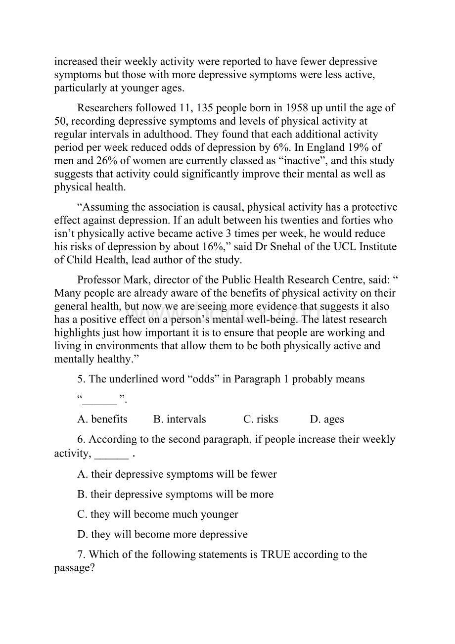 民立中学学年度第二学期第一次月考 高一英语试题含答案Word文档格式.docx_第3页