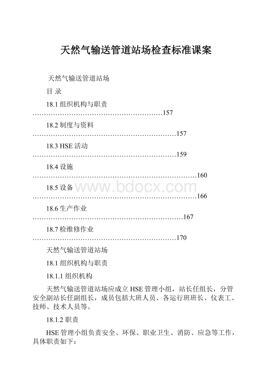 天然气输送管道站场检查标准课案.docx_第1页