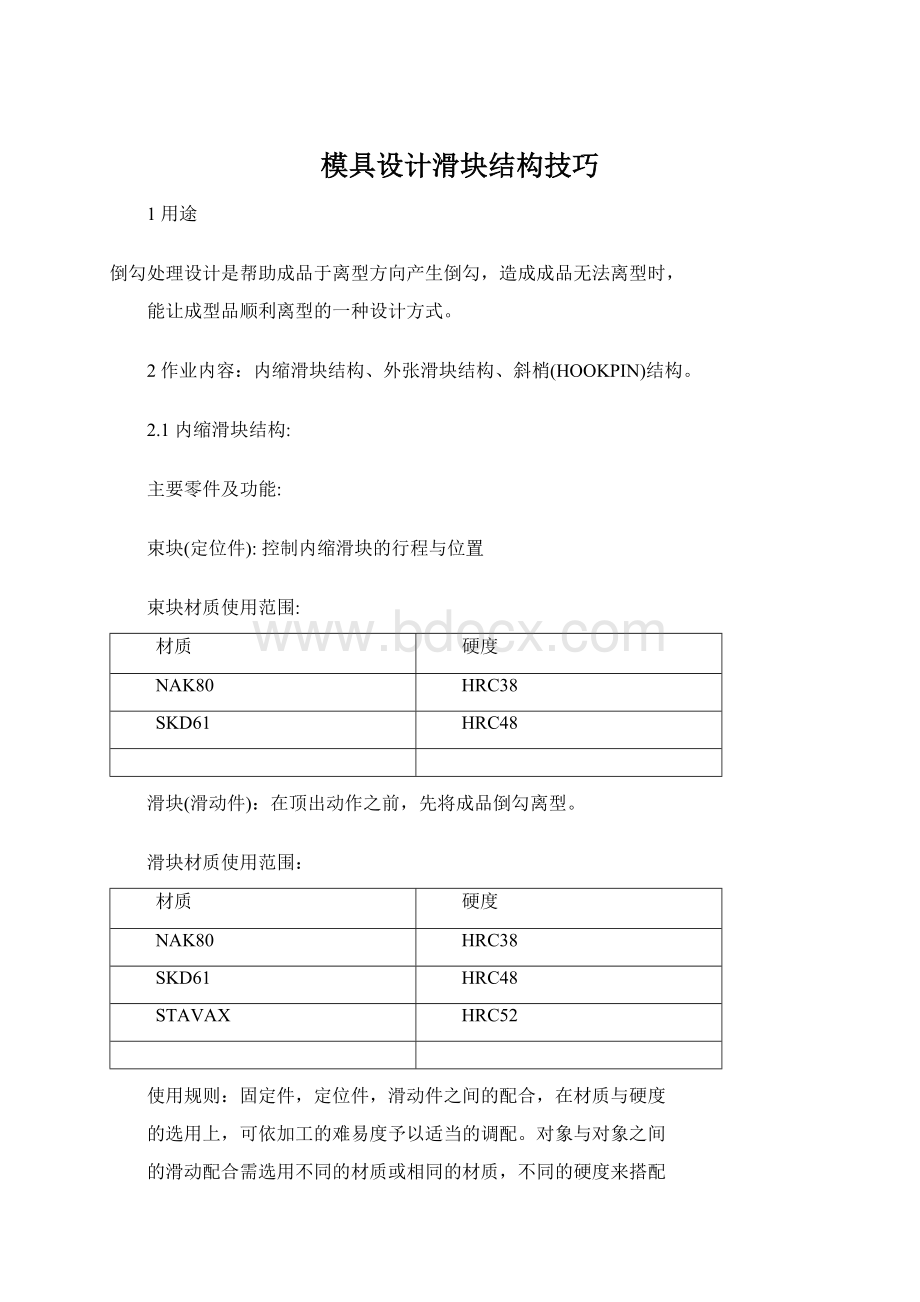 模具设计滑块结构技巧文档格式.docx_第1页