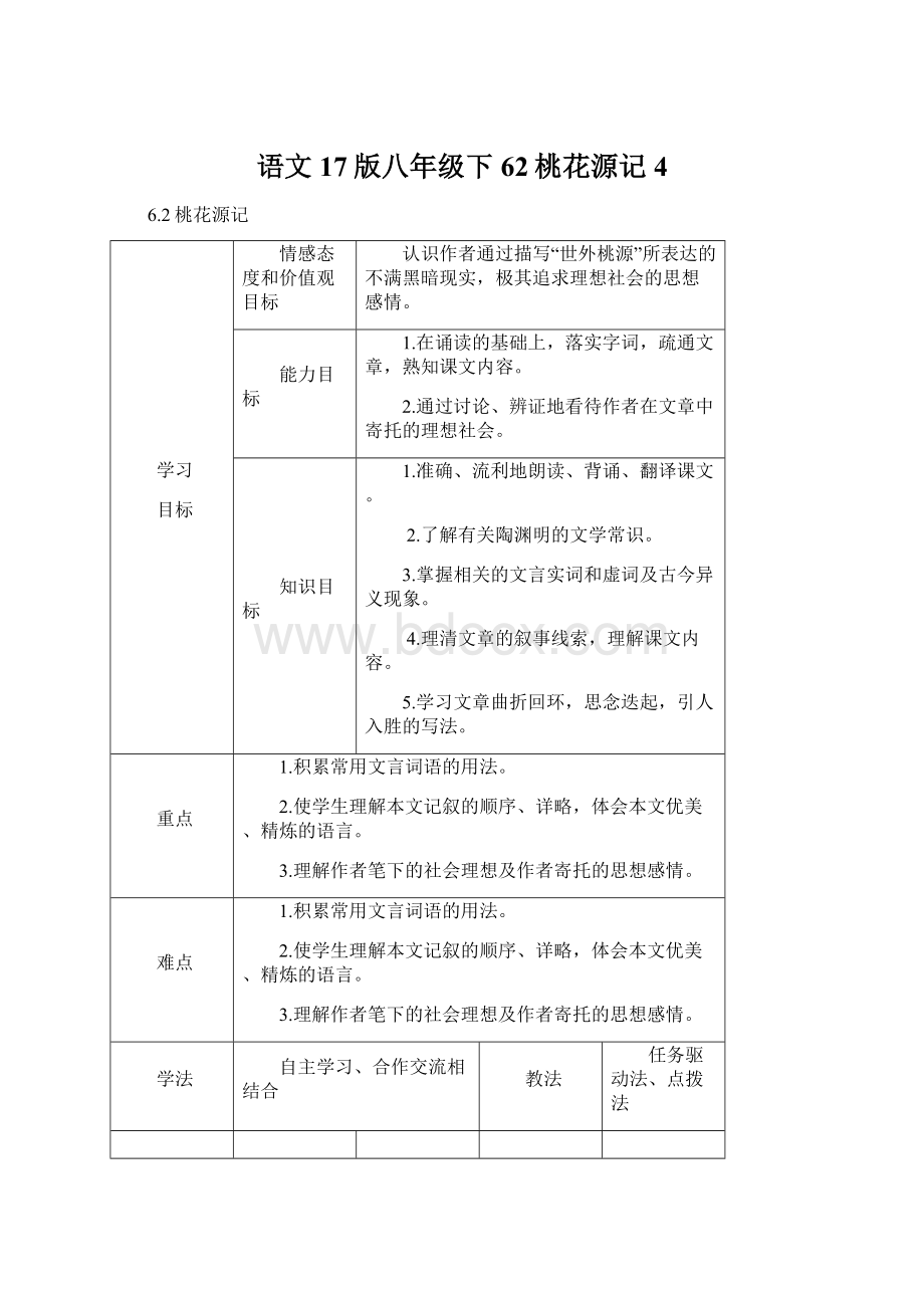 语文17版八年级下 62桃花源记4.docx