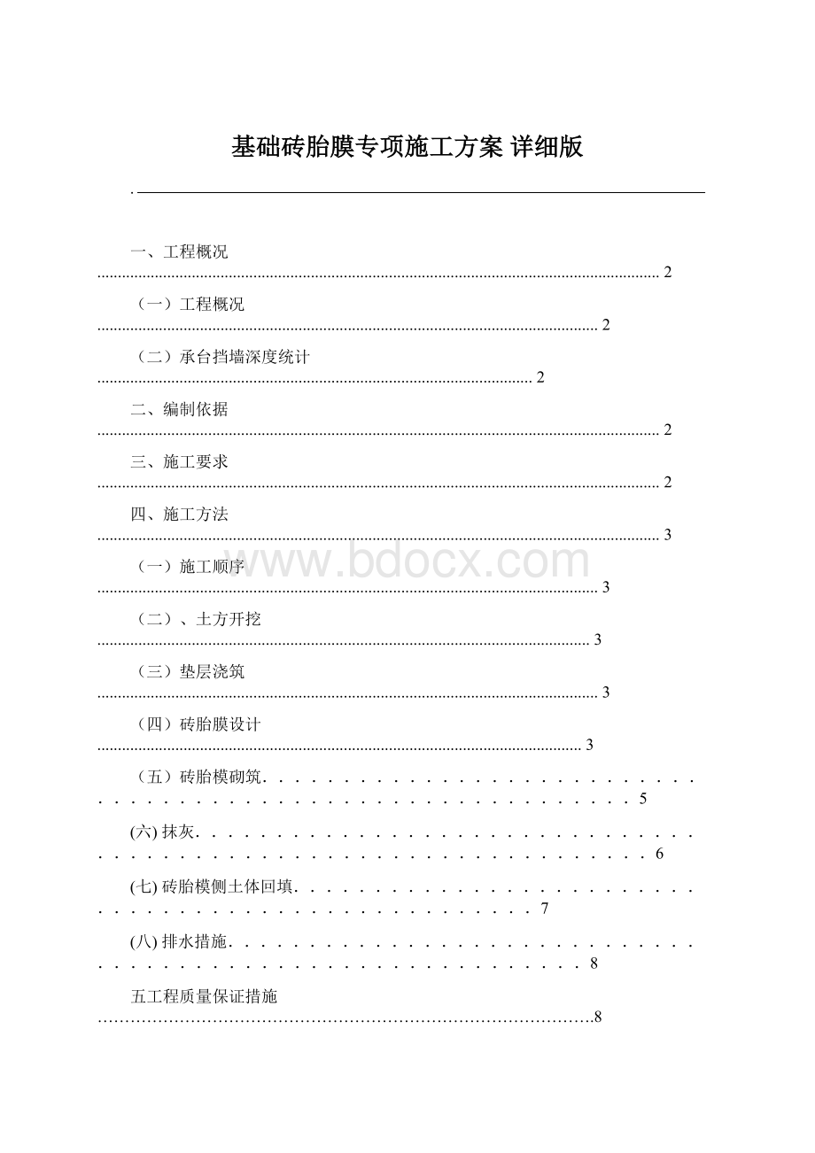 基础砖胎膜专项施工方案 详细版.docx_第1页